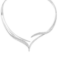 Vintage 18k White Gold Diamond Collar Necklace