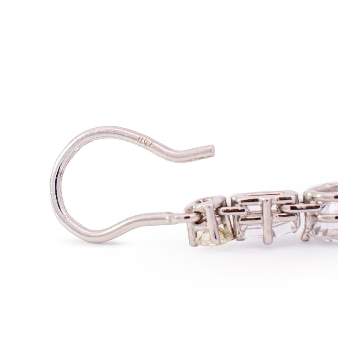18 Karat Weißgold Diamant-Tropfen-Ohrringe mit Tropfen 2,99 Karat im Zustand „Hervorragend“ im Angebot in Houston, TX