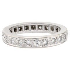 Vintage 18k white gold diamond eternity band