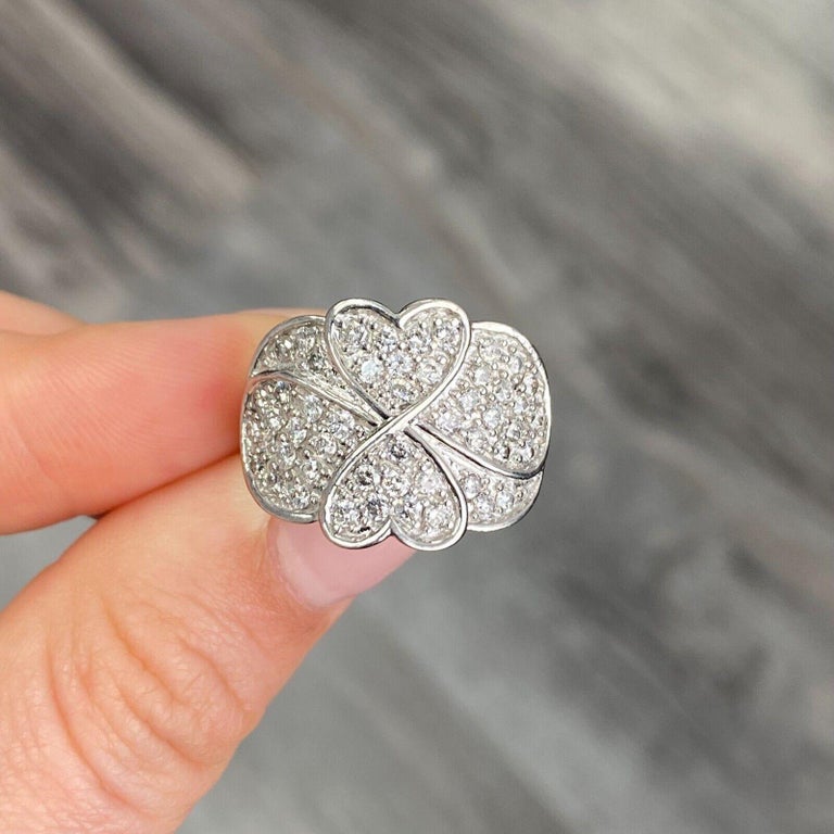 Ladies 18 Karat White Gold Chocolate & White Diamond Heart Ring
