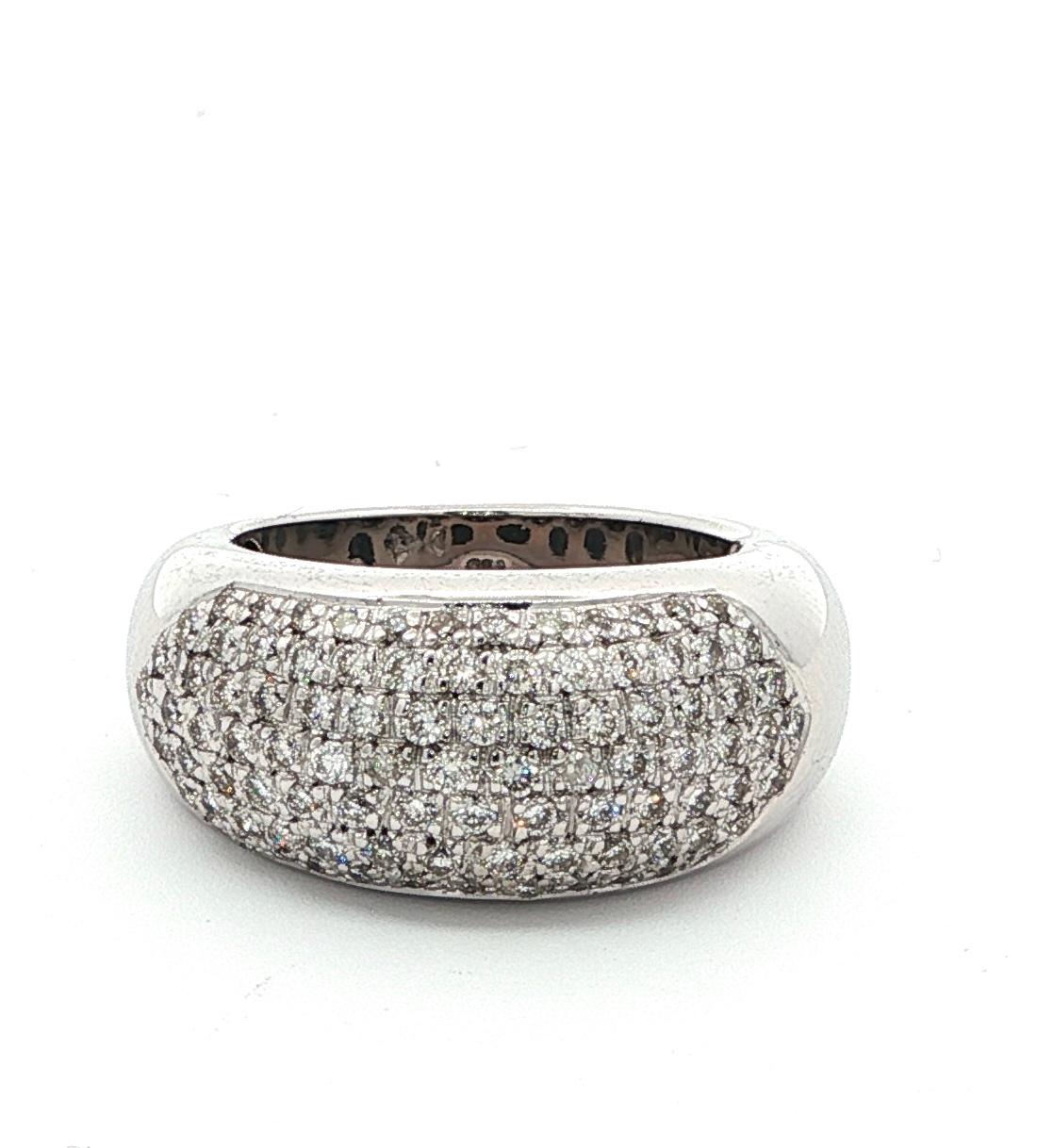 Vintage 18K White Gold Diamond Ring, 1.5 Carat — European Elegance, Size 6 For Sale 1