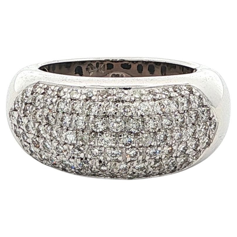 Vintage 18K White Gold Diamond Ring, 1.5 Carat — European Elegance, Size 6