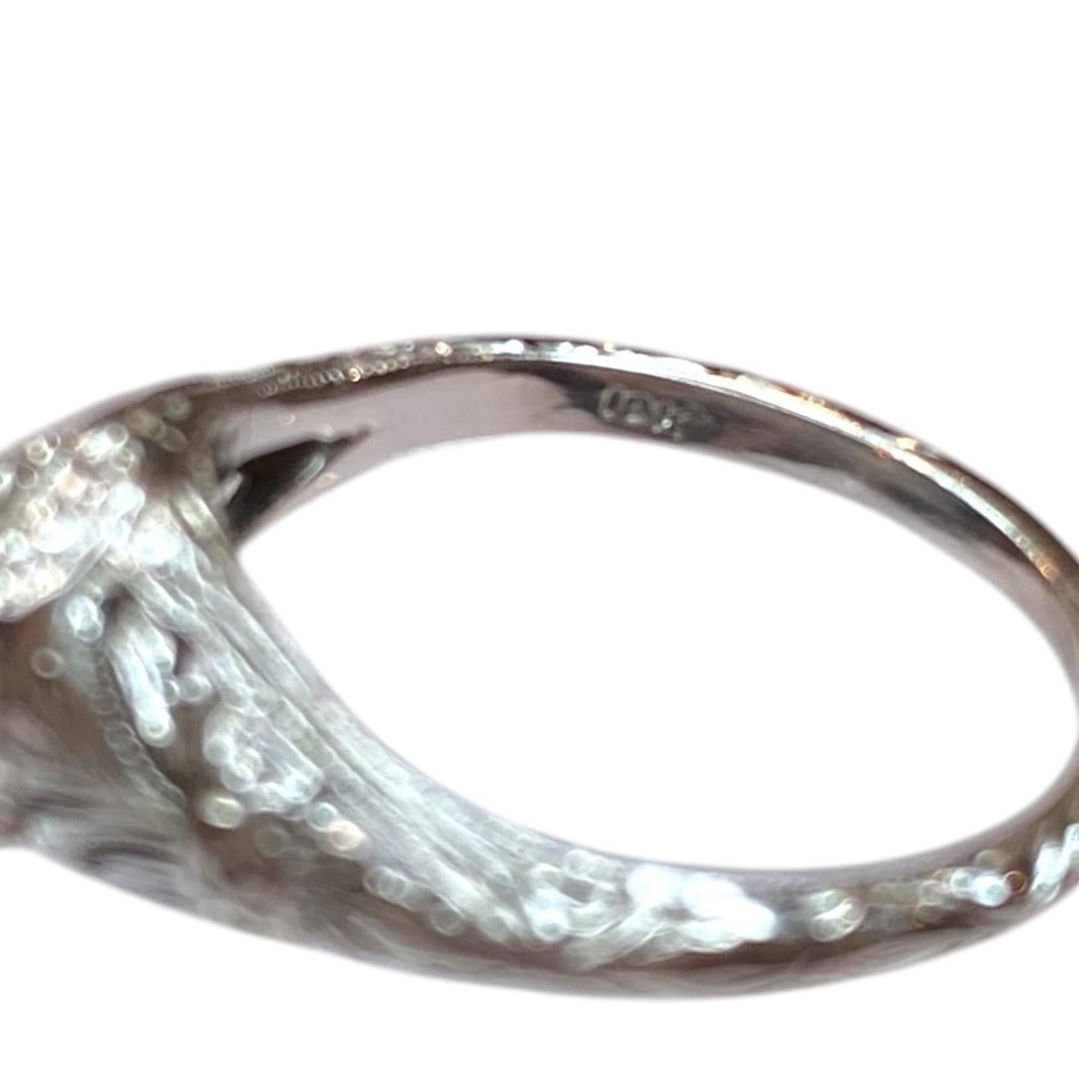 Vintage 18K White Gold Diamond Solitaire Ring For Sale 1
