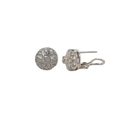 Vintage 18k White Gold & Diamond Stud Earrings
