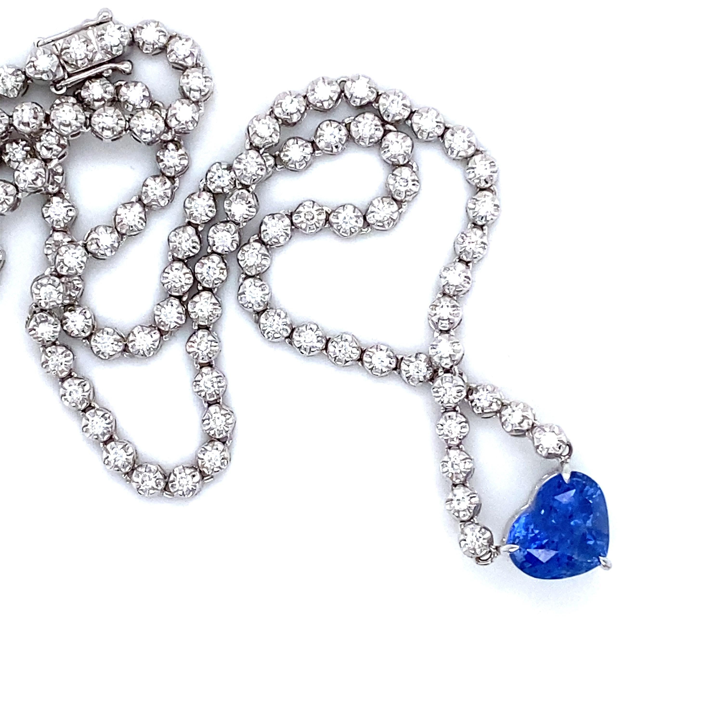 heart tennis necklace
