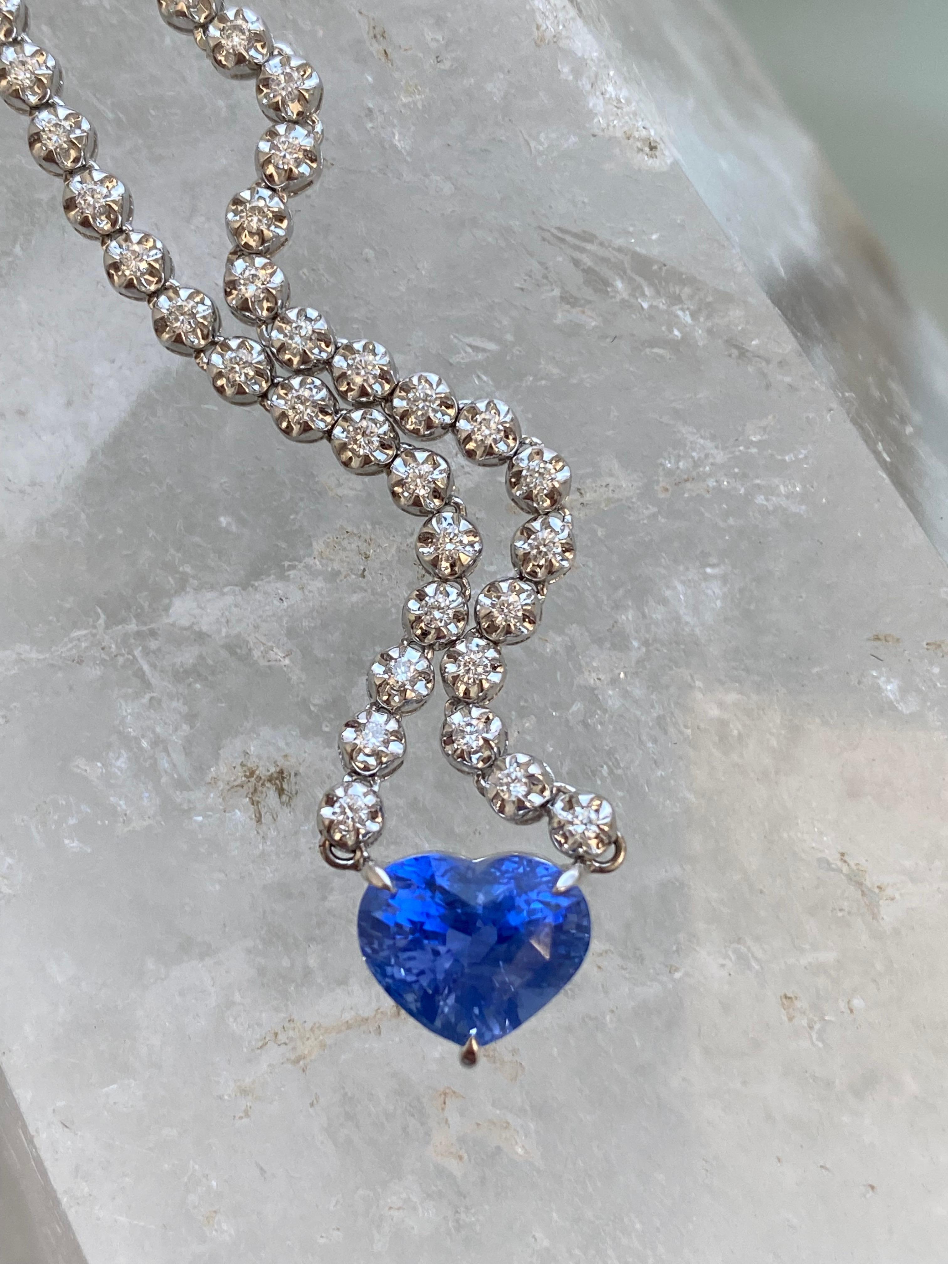 heart sapphire necklace