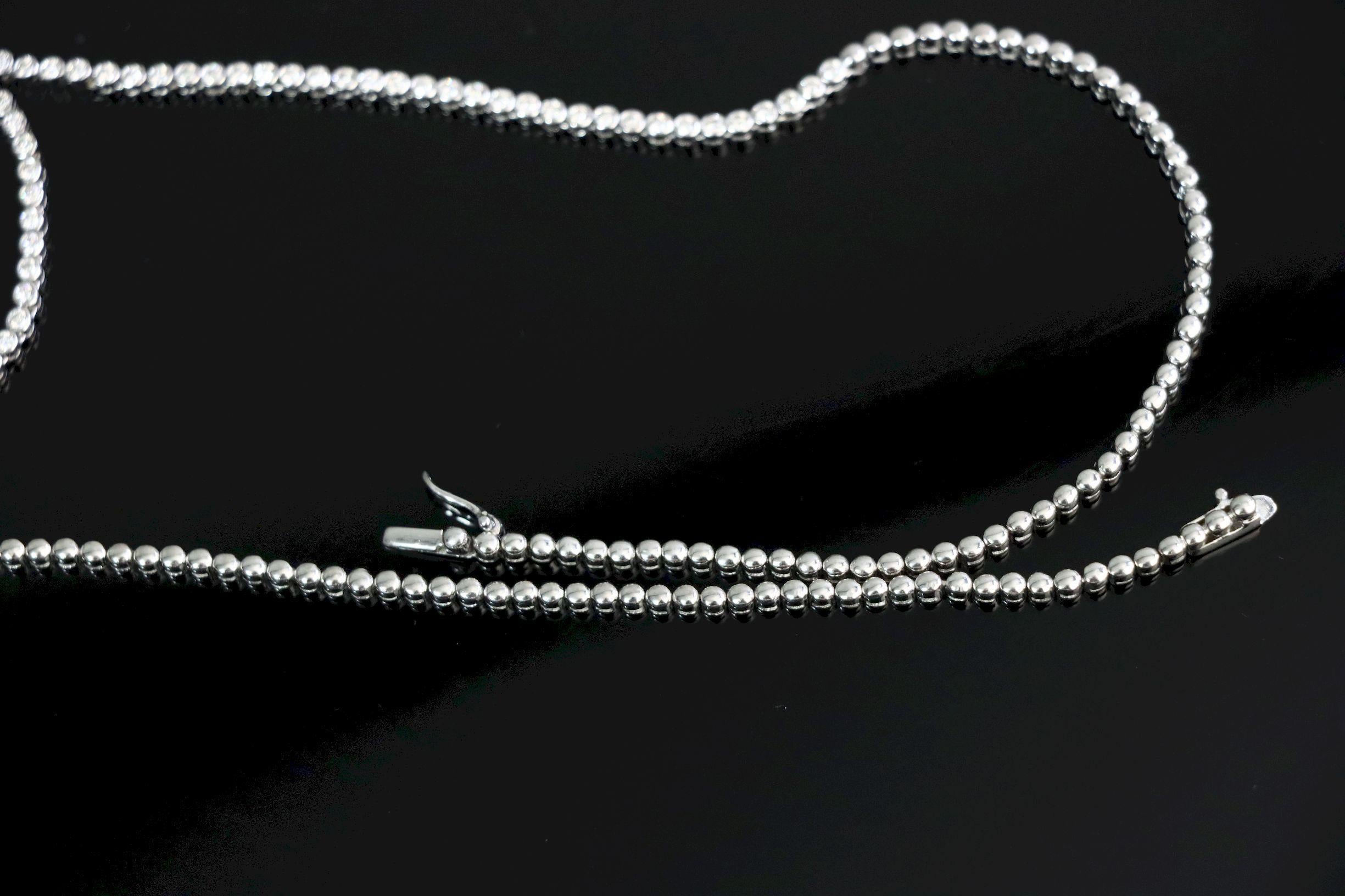 Vintage 18K Weißgold Diamant Y-Drop Halskette im Angebot 8
