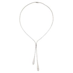 Vintage 18K Weißgold Diamant Y-Drop Halskette