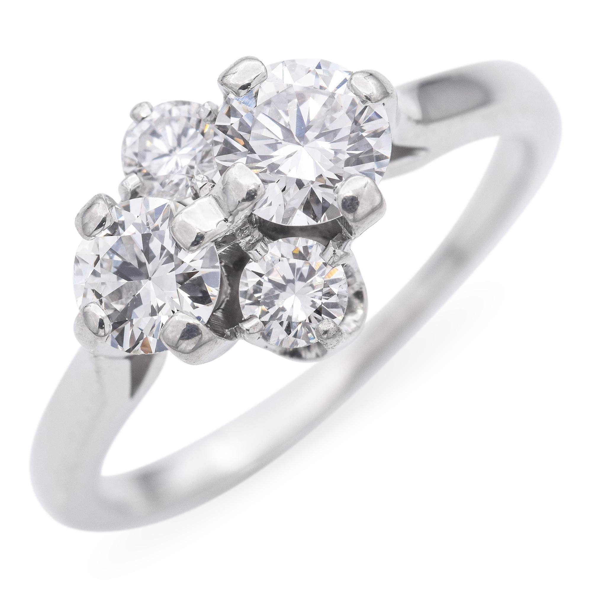 A striking Diamond Cluster Ring, featuring a captivating arrangement of brilliant-cut diamonds set in 18k Gold.

Weight: 2.8 grams 
Stone: approx 0.8tcw Brilliant-cut 
Stone Grade: G-J VVS
Measurements: 10.9 x 8.4 x 5.8mm 
Ring Size: 4.75
Metal: