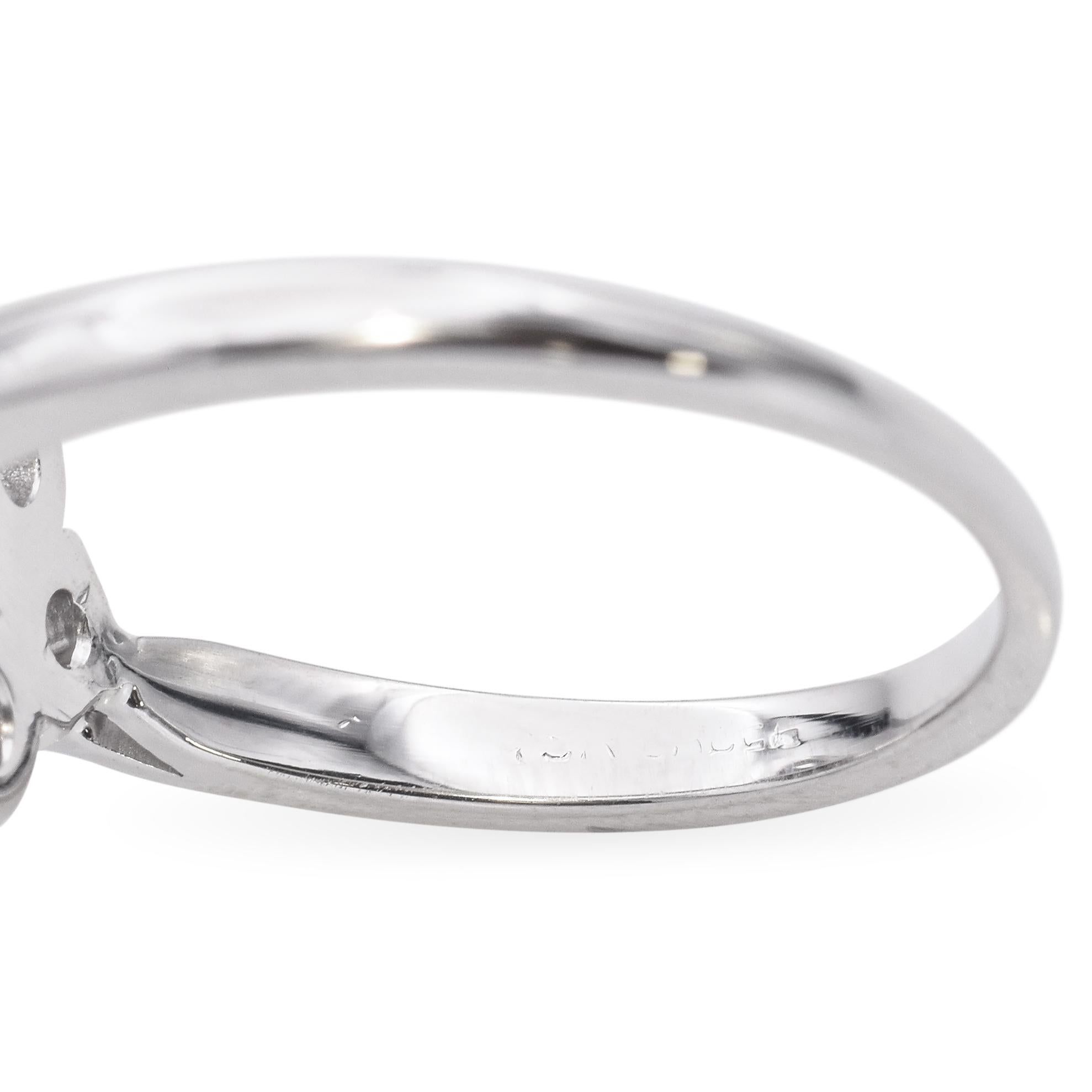 Vintage 18K White Gold Four Diamond Cluster Ring For Sale 2