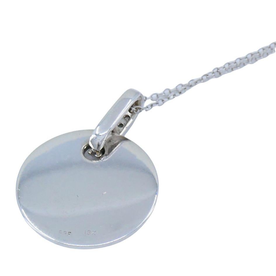 Collier vintage en or blanc 18k avec pendentif en fer à cheval et diamants en vente 1