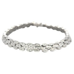 Pulsera de eslabones vintage de oro blanco de 18 quilates con diamantes redondos G-VS de 1,86 quilates