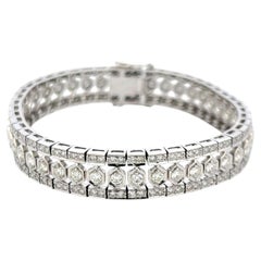 Vintage-Armband aus 18-karätigem Weißgold mit runden H-VS-Diamanten (3,75 Karat)