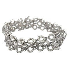 Vintage-Armband aus 18 Karat Weißgold mit runden H-SI-Diamanten (5 Karat)