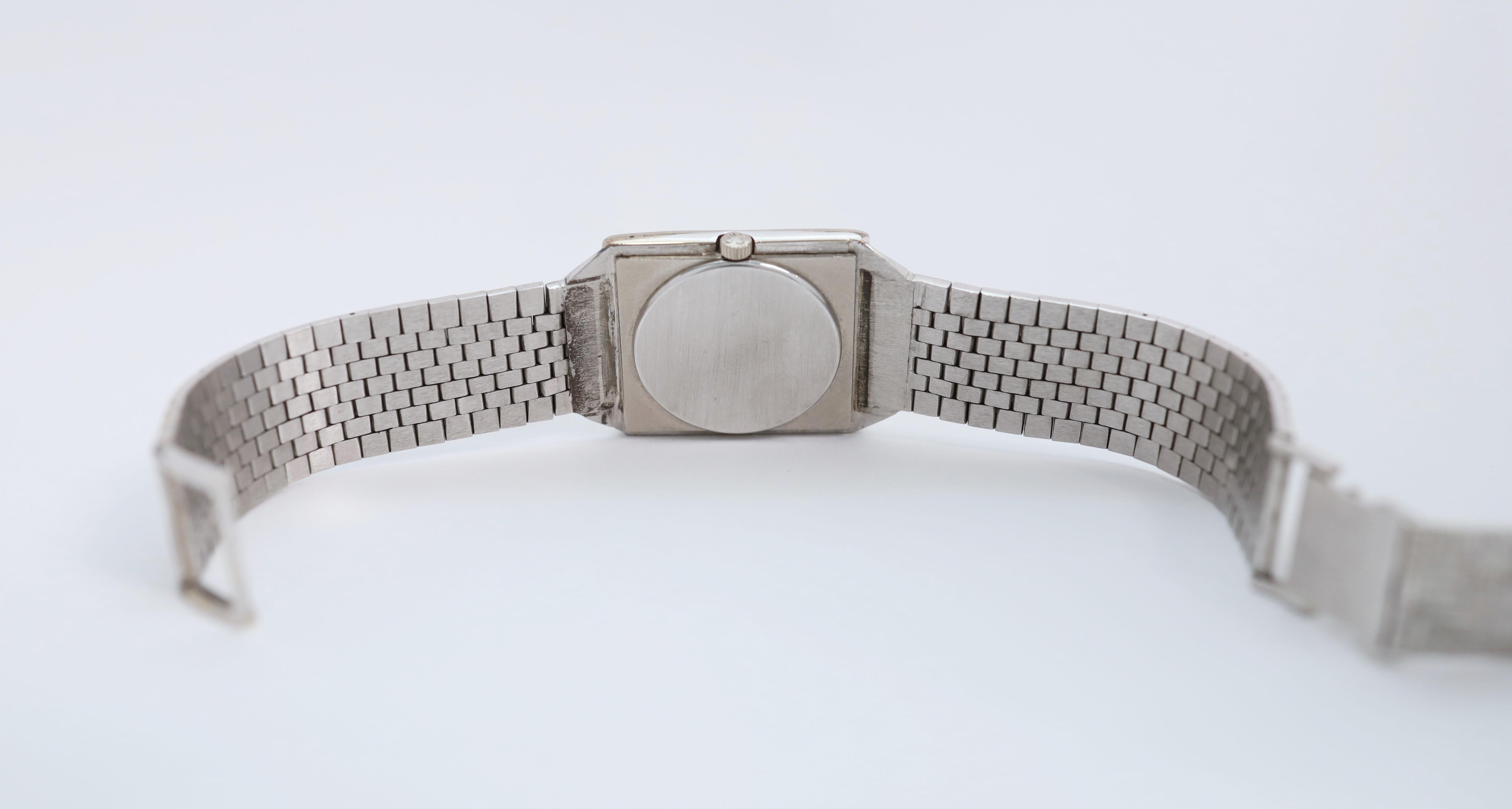 Vintage 18k White Gold Patek Philippe Reference 3491 Diamond Watch - 81.0g For Sale 1