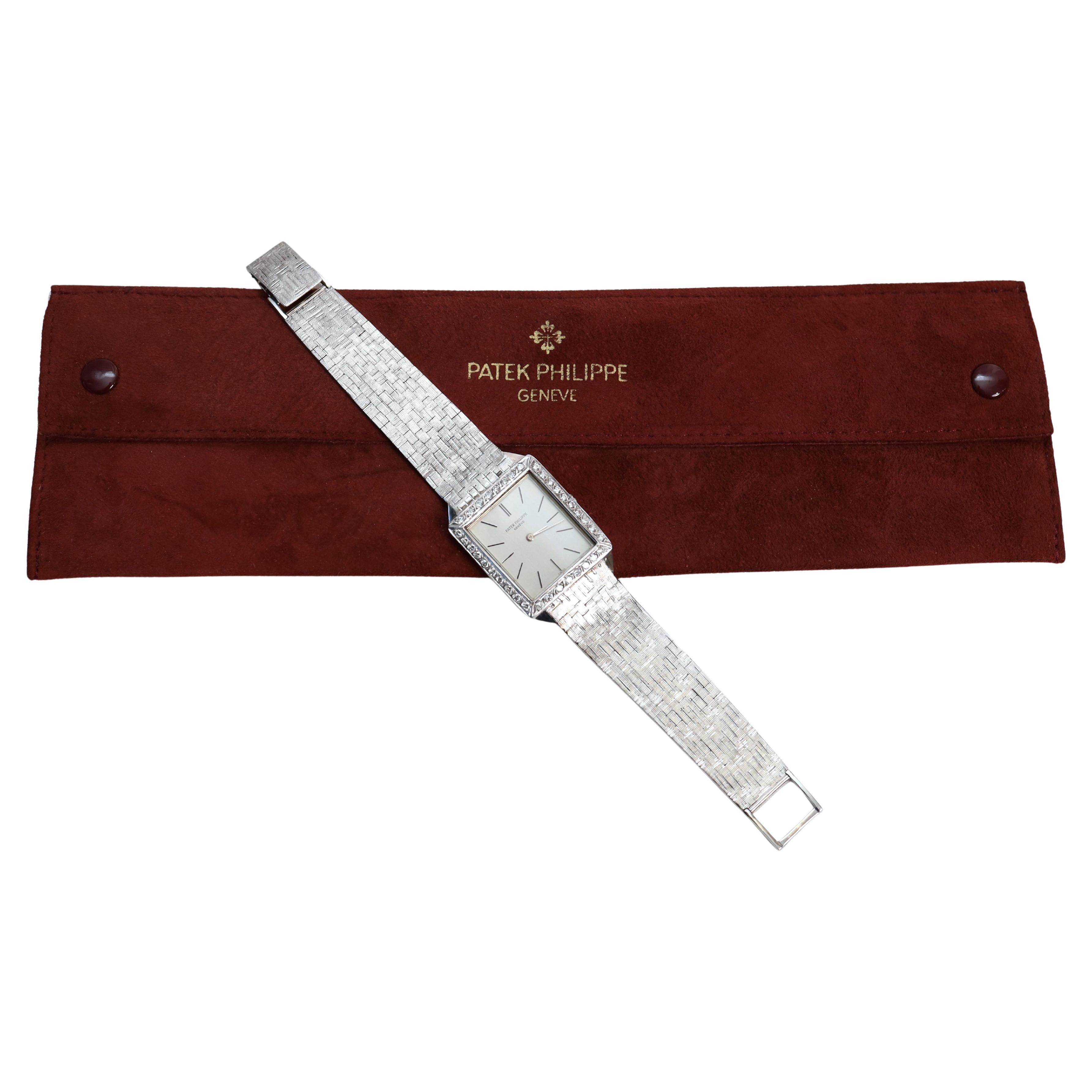 Vintage 18k White Gold Patek Philippe Reference 3491 Diamond Watch - 81.0g