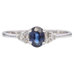 Vintage 18k White Gold Sapphire and Diamond Ring
