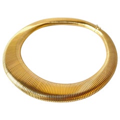 Vintage 18K Breite Dome Tubogas Halskette