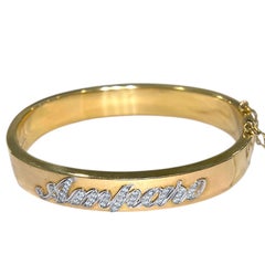 Bracciale con diamanti "Amparo" giallo 18 carati d'epoca