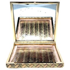 Vintage 18K Gelb- und 18K Roségold Puderdose