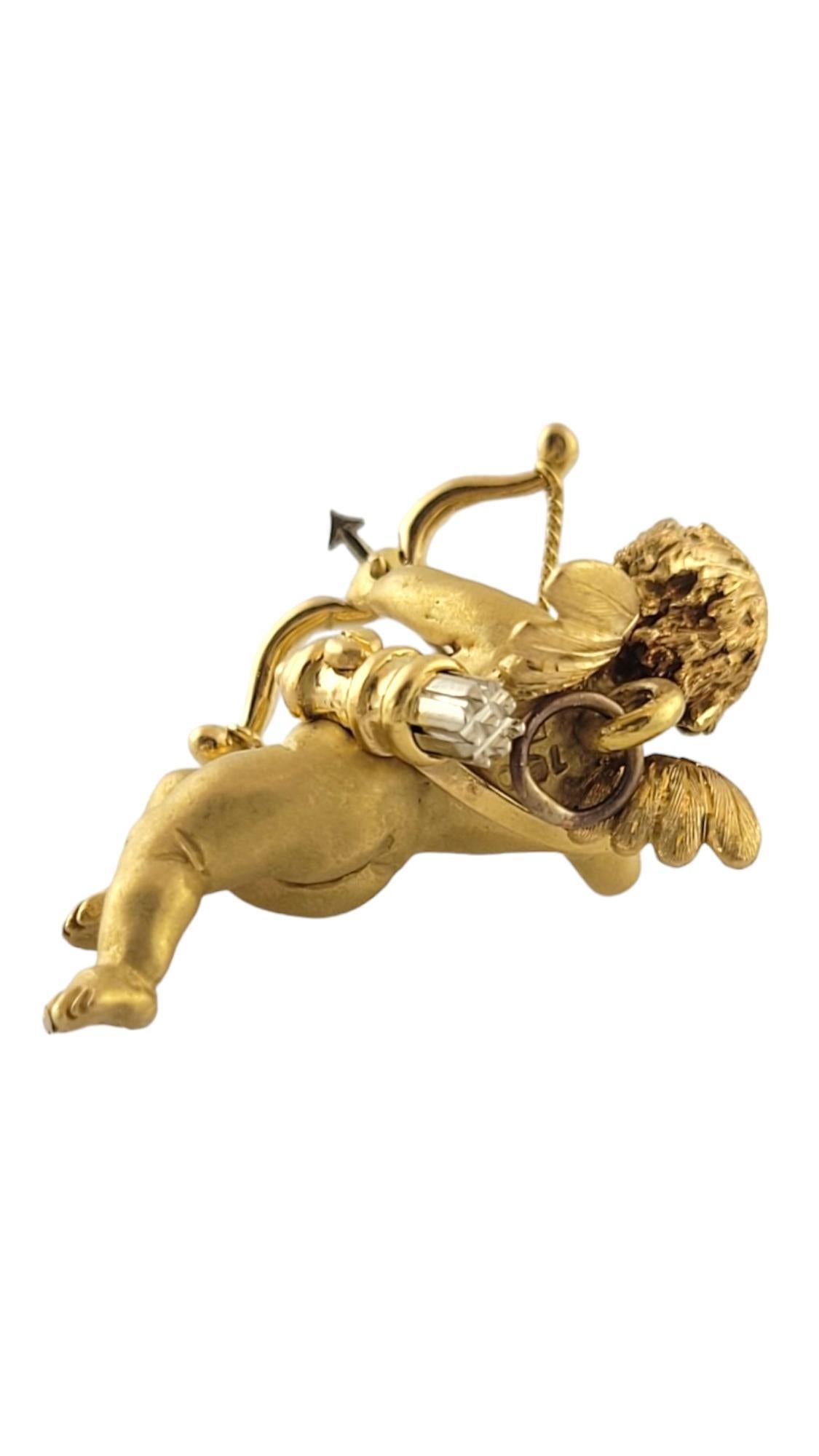 Charme chérubin Cupidon en or jaune et blanc 18 carats n°17414 Bon état - En vente à Washington Depot, CT