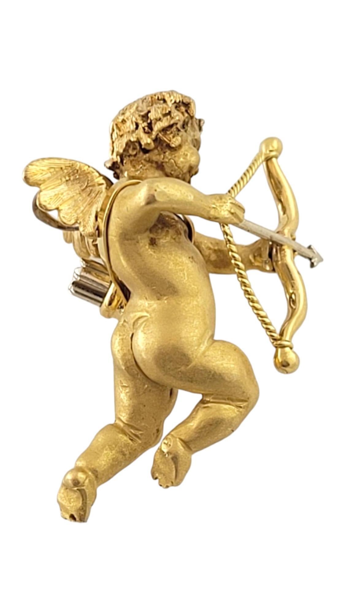 Women's Vintage 18K Yellow and White Gold Cupid Cherub Charm #17414 For Sale