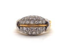Vintage 18K Yellow and White Gold Diamond Ring