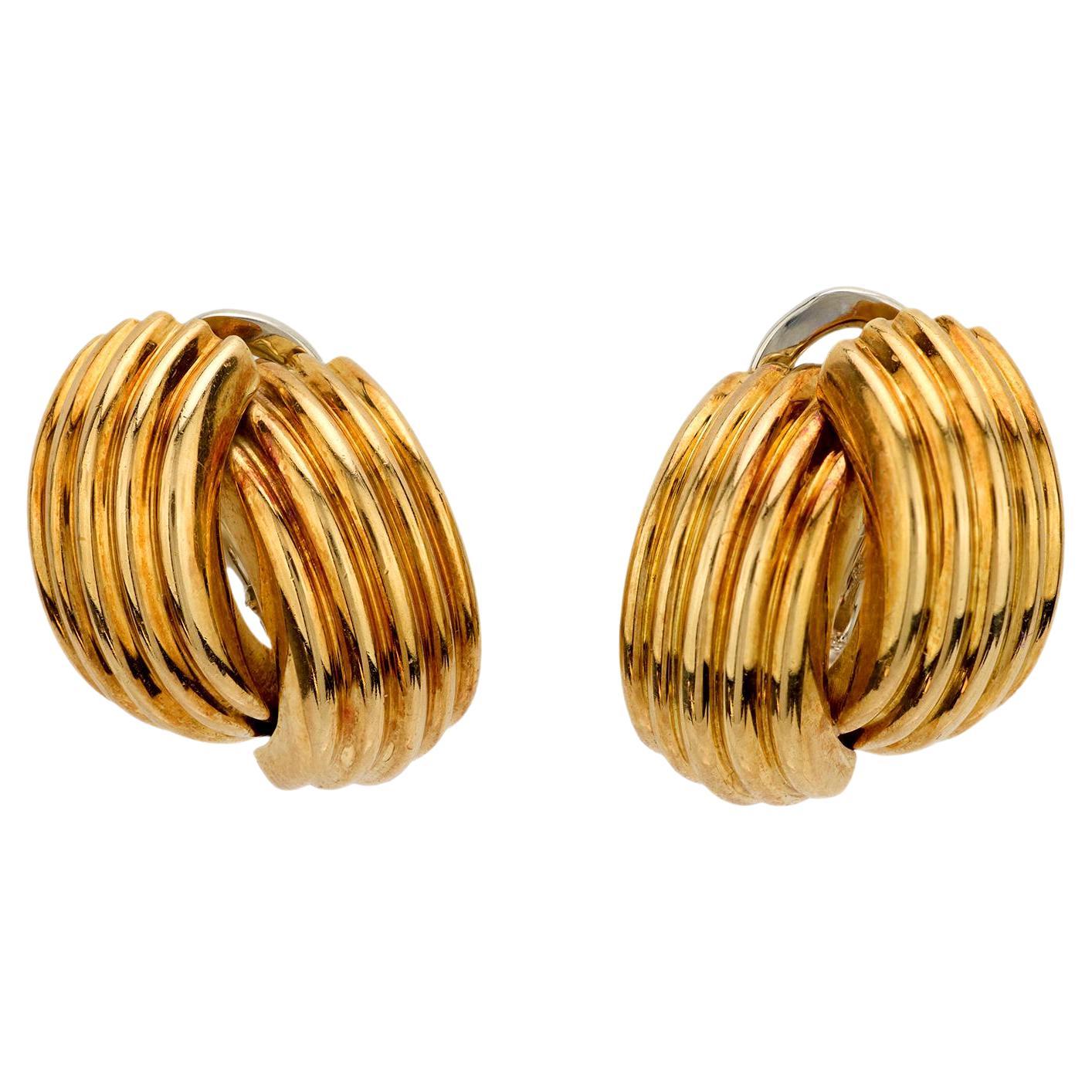 Vintage 18k yellow and white gold earrings
