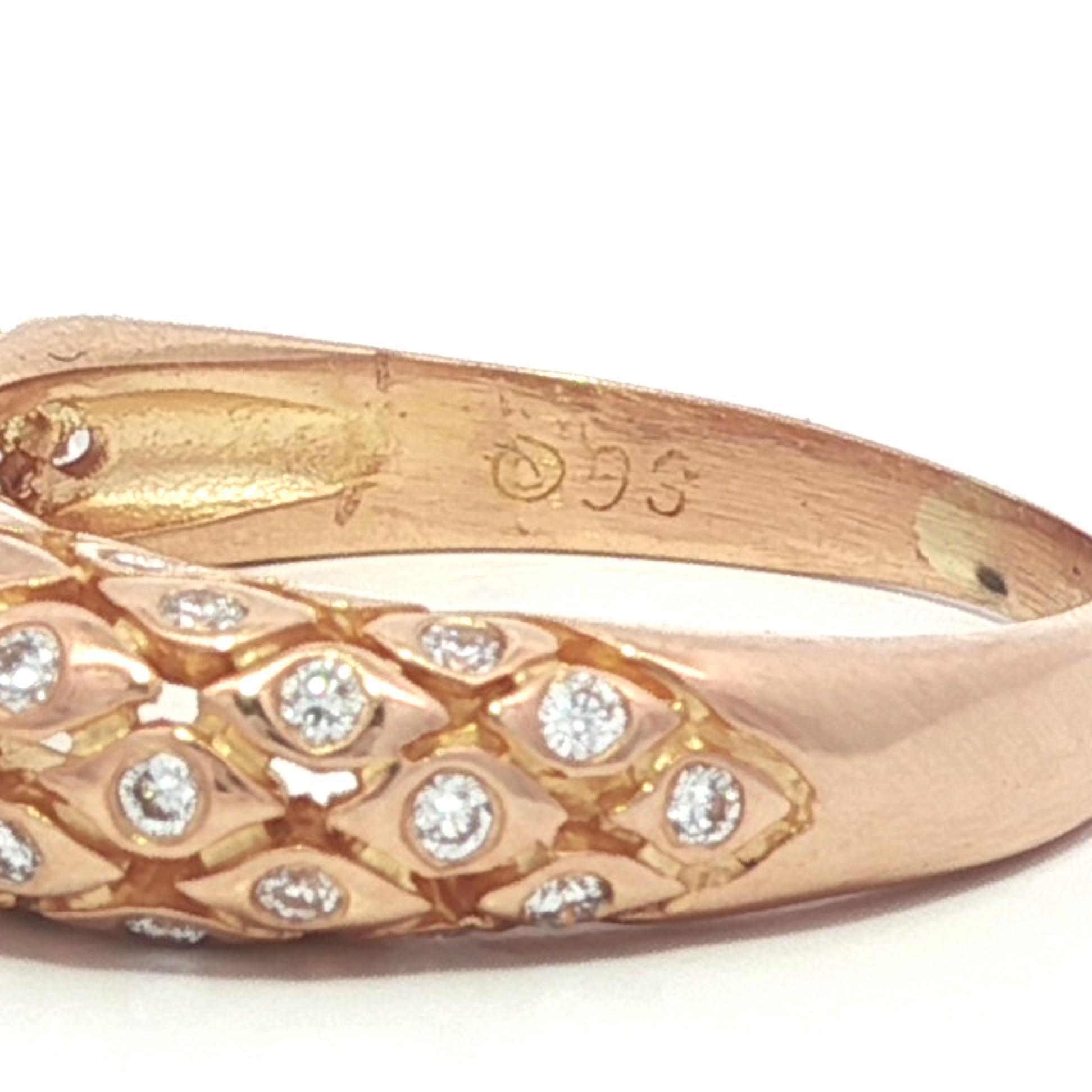 Vintage 18k Gelbgold 0,40ctw Diamant Mosaik gewölbt Band Ring im Angebot 6