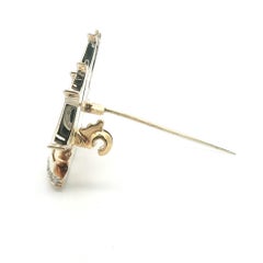 Vintage 18k Yellow Gold 0.60ctw Diamond Intricate Detailed Sailboat Pin Brooch
