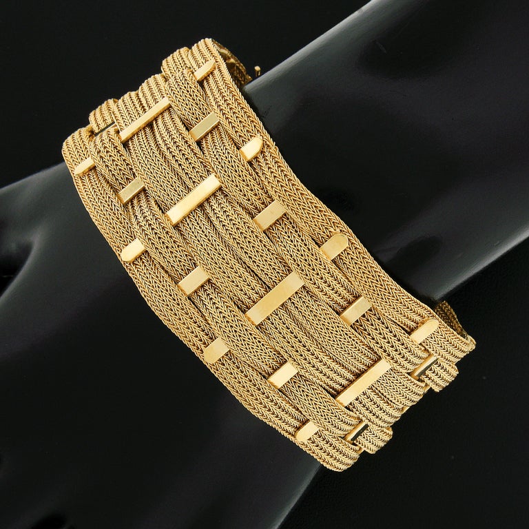 Elegant Braided Mesh Bracelet With Open Design