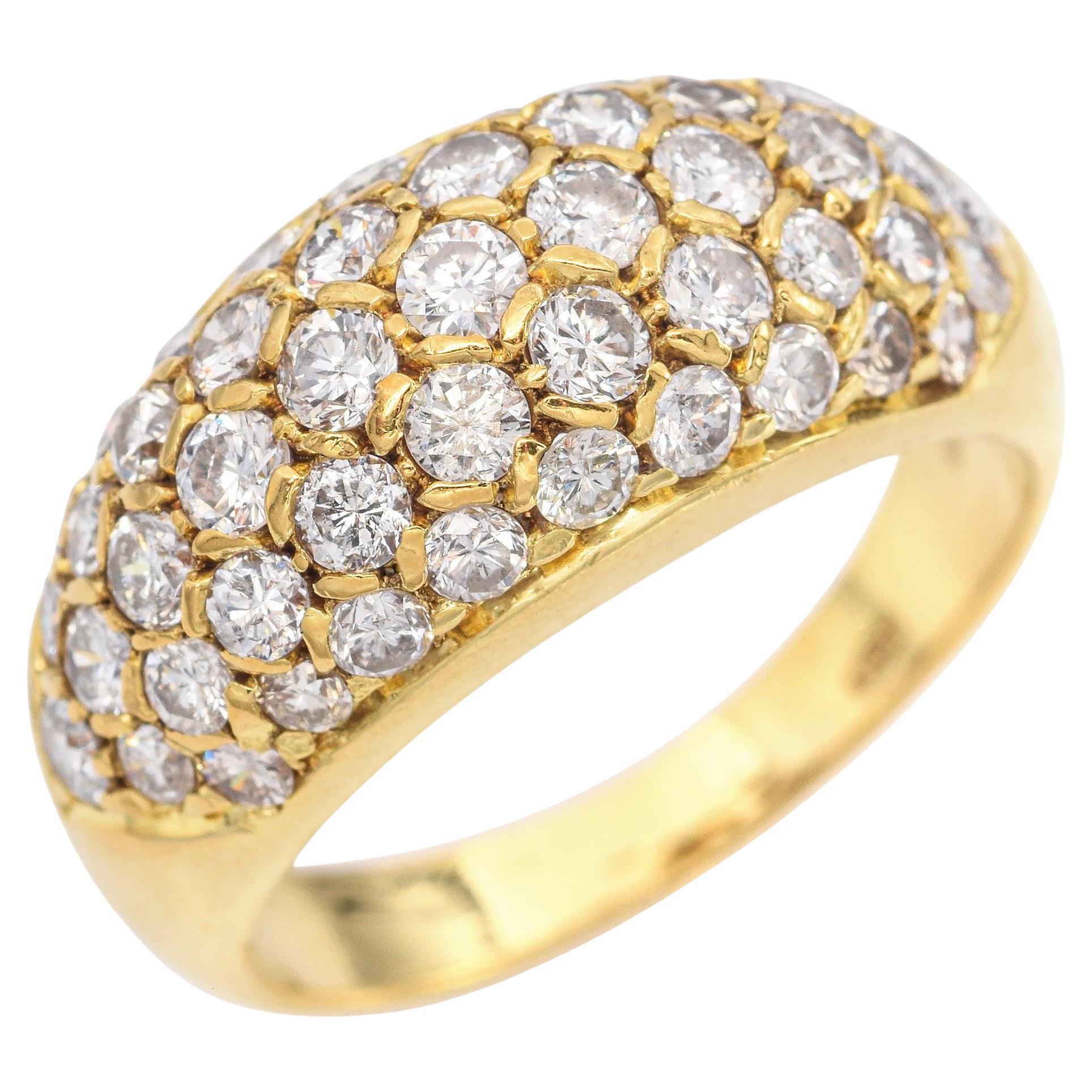 Anello vintage con cupola di diamanti in oro giallo 18 carati da 1,15 tcw