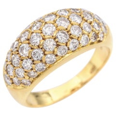 Anello vintage con cupola di diamanti in oro giallo 18 carati da 1,15 tcw