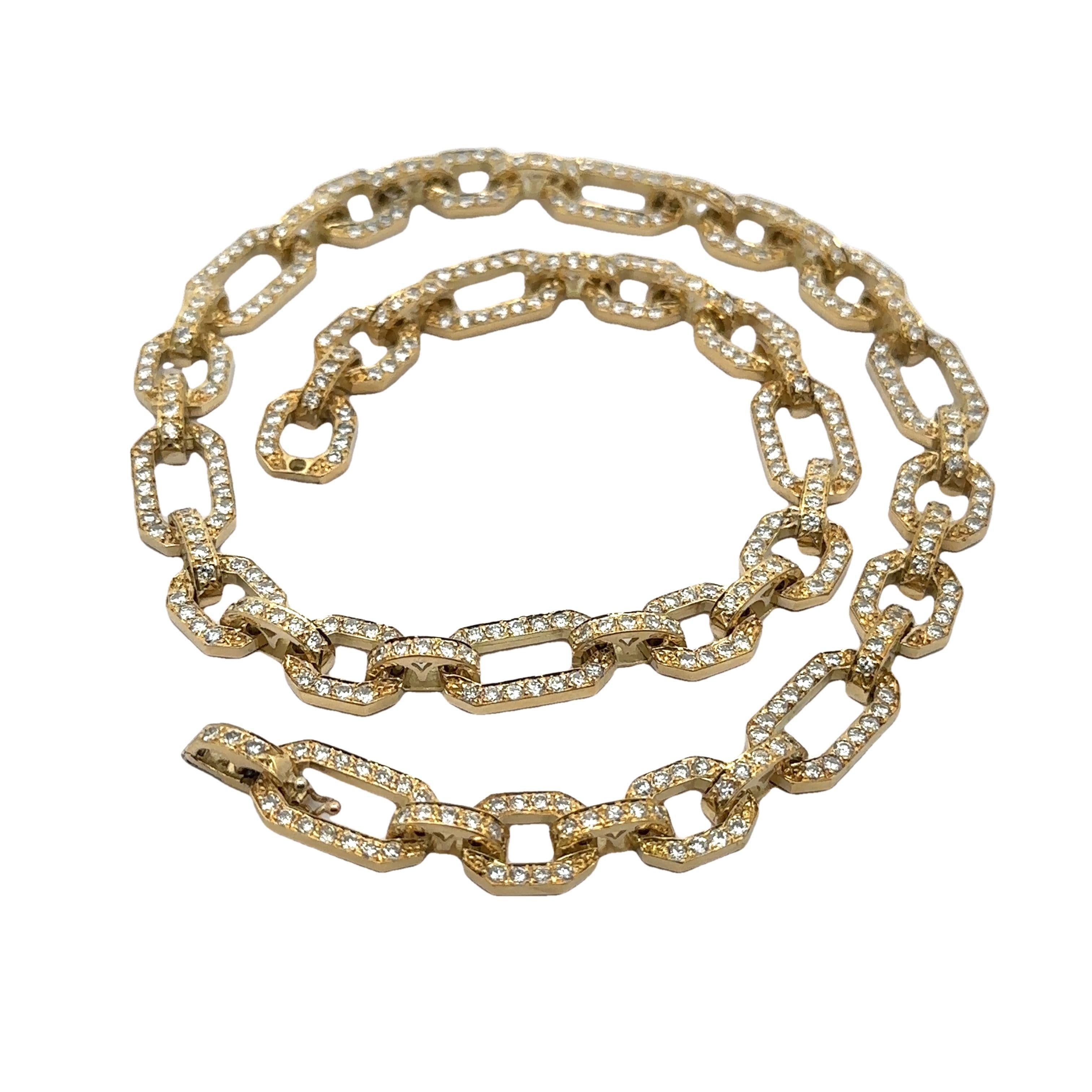 Collier vintage ouvert géométrique recouvert de diamants 12 carats en or jaune 18 carats en vente 4