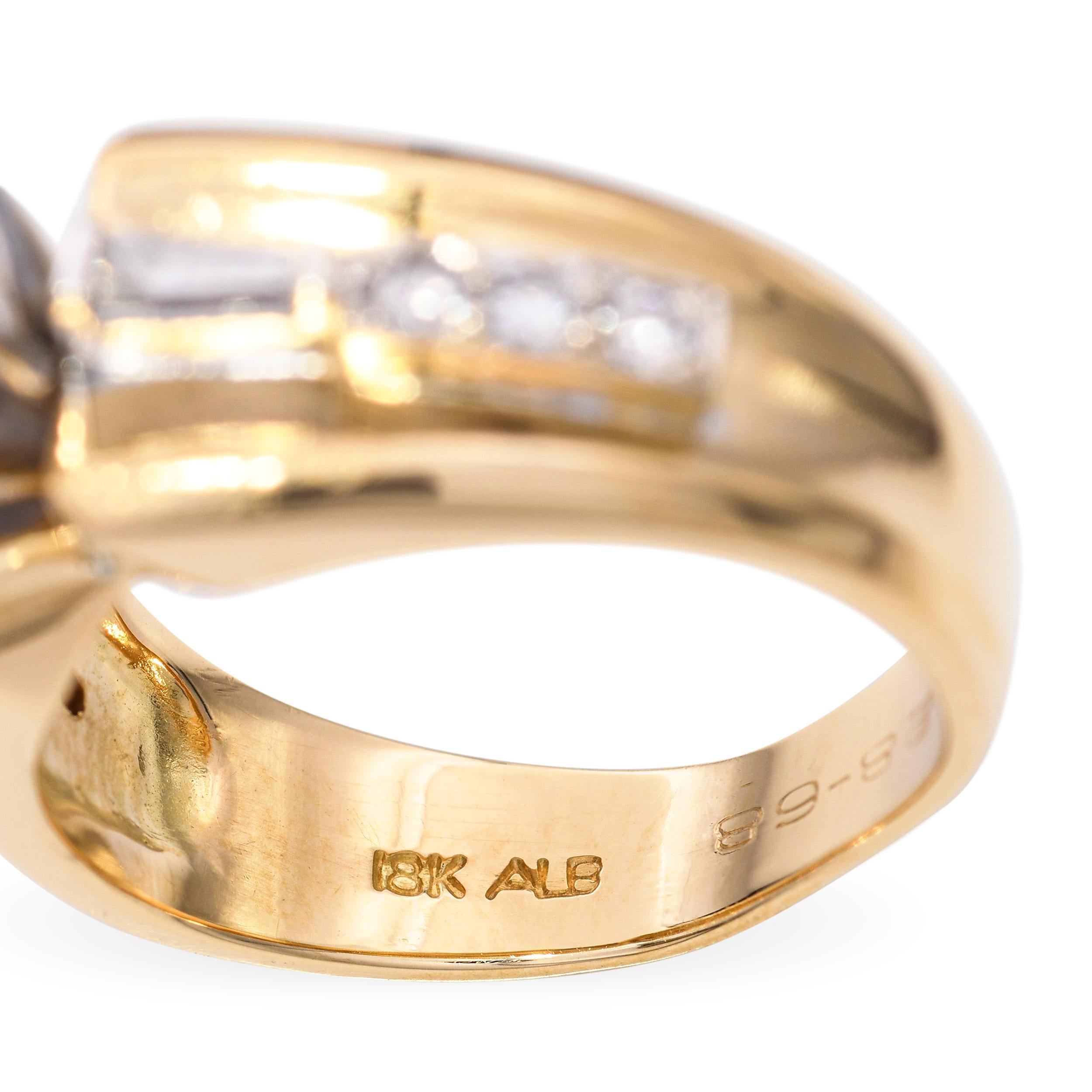 Women's Vintage 18k Yellow Gold 1.35ct O-P SI2 Diamond Engagement Ring GIA Certified For Sale