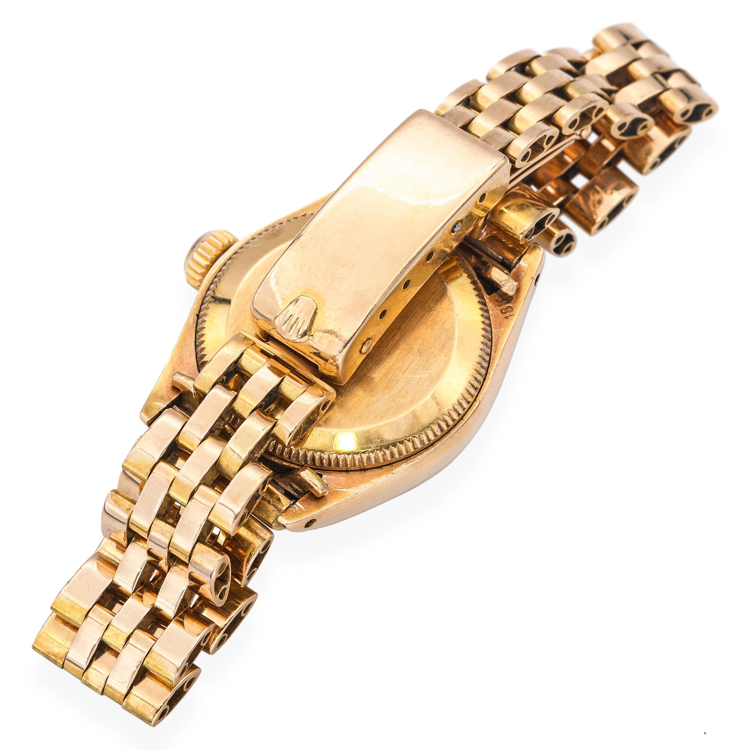 Vintage 18k Yellow Gold 1957 Rolex Oyster Perpetual Ladies Watch Ref. 6719 For Sale 2