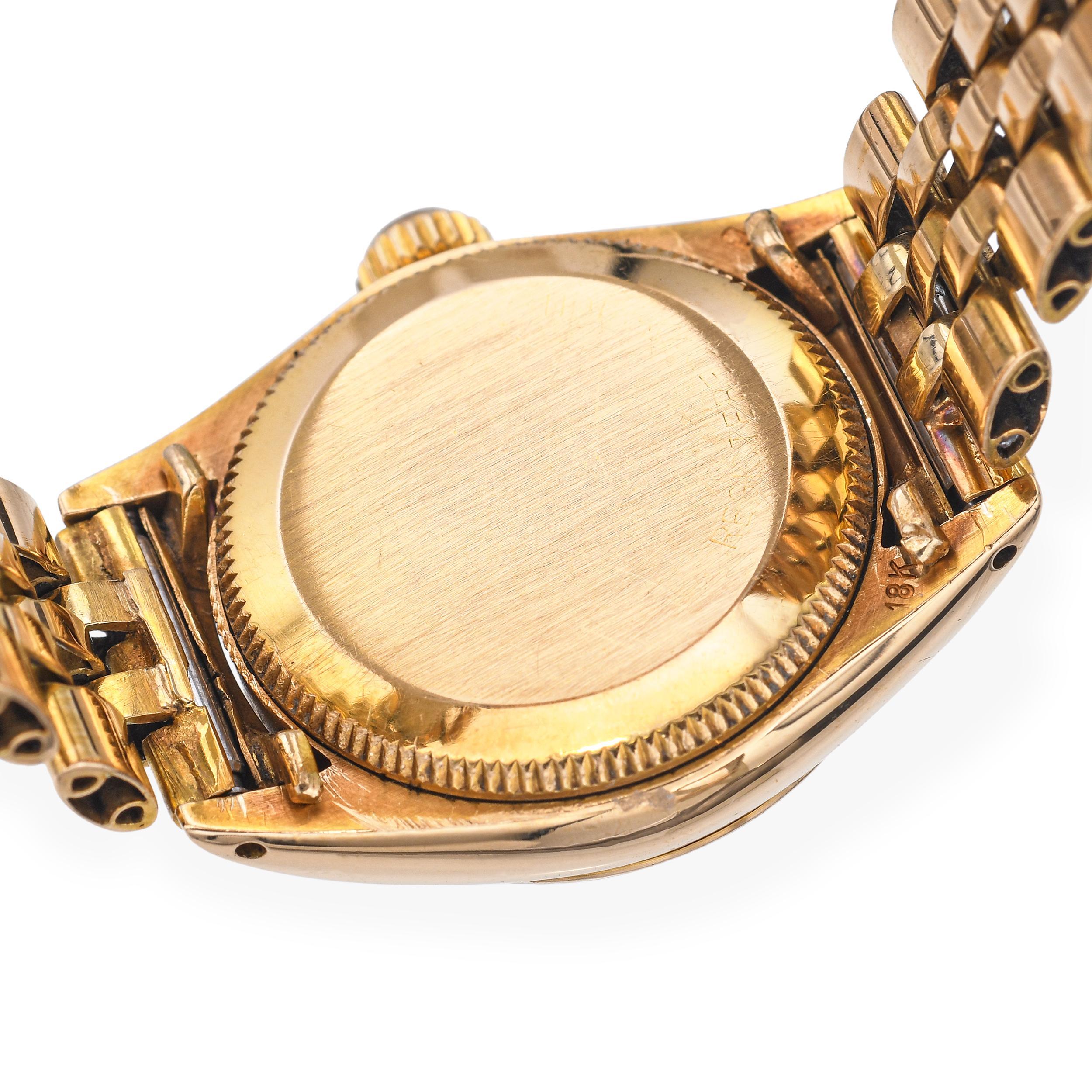 Vintage 18k Yellow Gold 1957 Rolex Oyster Perpetual Ladies Watch Ref. 6719 For Sale 3