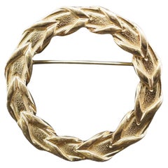 Vintage 18K Yellow Gold 1983 Tiffany & Co. Wreathe Brooch Pin
