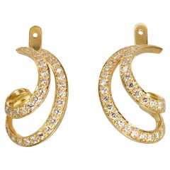 Vintage 18k Yellow Gold 2.04tcw G Vs Diamond Earring Jackets