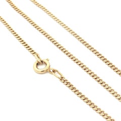 Vintage 18k Yellow Gold 21" Curb Link Chain Necklace w/ Spring Ring Clasp