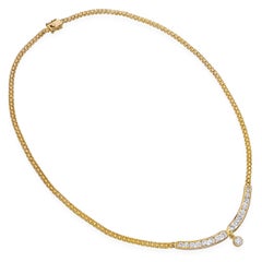 Vintage 18k Gelbgold 2,11tcw Diamant-Halskette