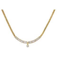 Vintage 18k Gelbgold 2,11tcw Diamant-Halskette