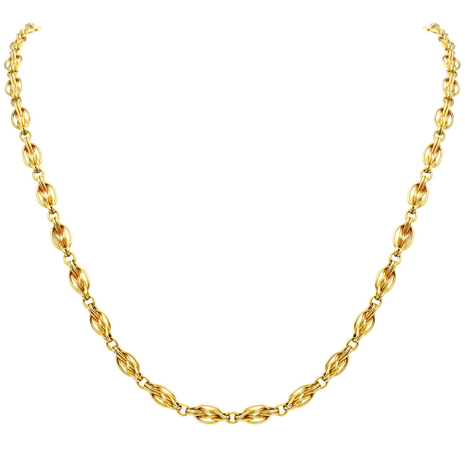 Hand made Gold Long Chain For Sale at 1stDibs