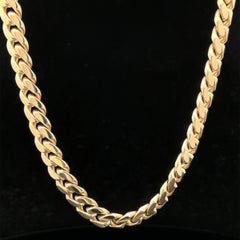Vintage 18k Yellow Gold 26" 7.6mm Wide Miami Cuban Curb Link Necklace