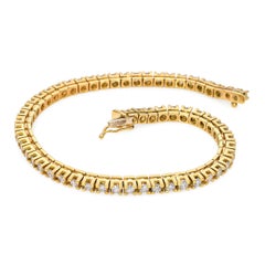 Vintage 18k Yellow Gold 2.9tcw Diamond Tennis Bracelet