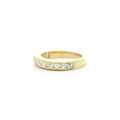 Vintage 18k Yellow Gold 2ctw French Cut Channel Set Diamond Stack Band Ring