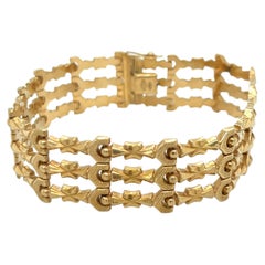 Retro 18k Yellow Gold 3 Row Link Bracelet