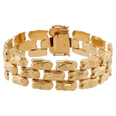 Vintage 18k Gelbgold 3-Row Link Armband