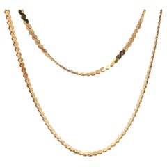 Collana vintage in oro giallo 18k con catena a S lunga 30" con chiusura ad anello a molla