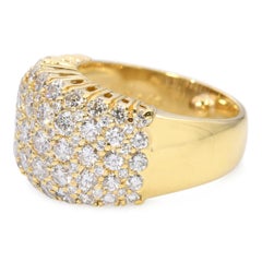 Vintage 18k Yellow Gold 3.38ctw Pave Dome Ring